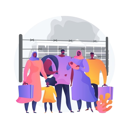 community migration abstract concept vector illustration migrant