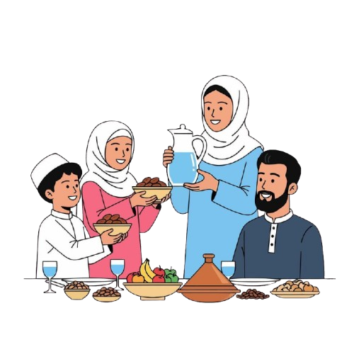 family sharing food together during ramadan vector removebg preview