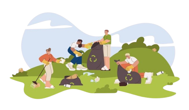 flat volunteers with trash bags clean up garbage public park 88138 910 removebg preview