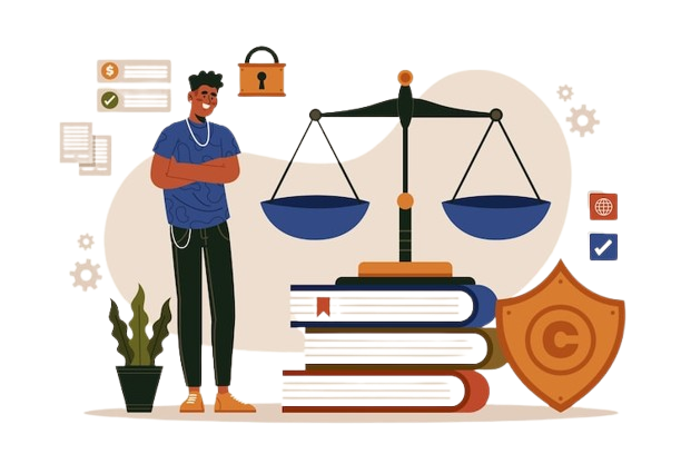 patent law concept with man weighing scale 52683 48415 removebg preview