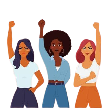 poster female character makes a fist raising gesture show the power and rights women for international women s day cartoon character illustration design vector removebg preview