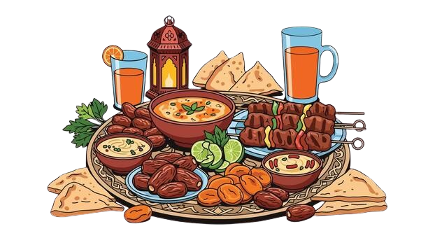 ramadan iftar food and drinks eid celebration vector removebg preview